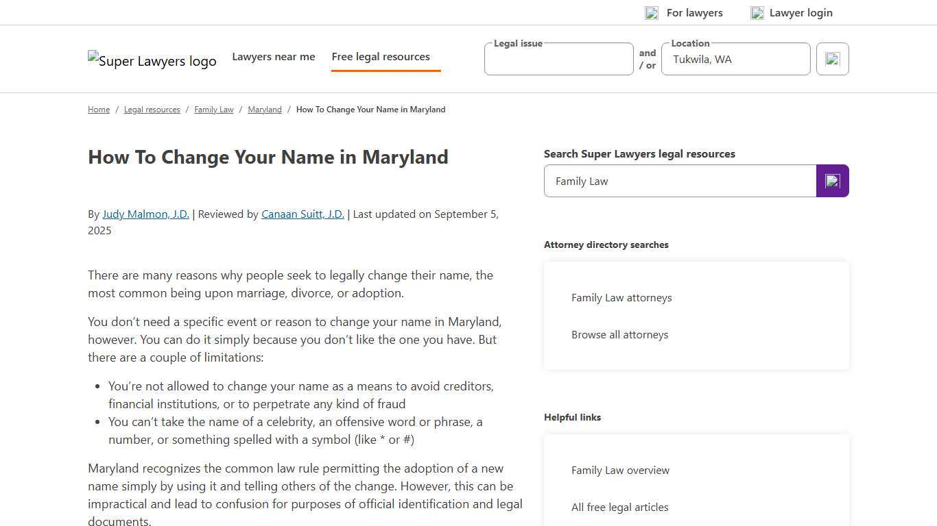 How To Change Your Name in Maryland Super Lawyers